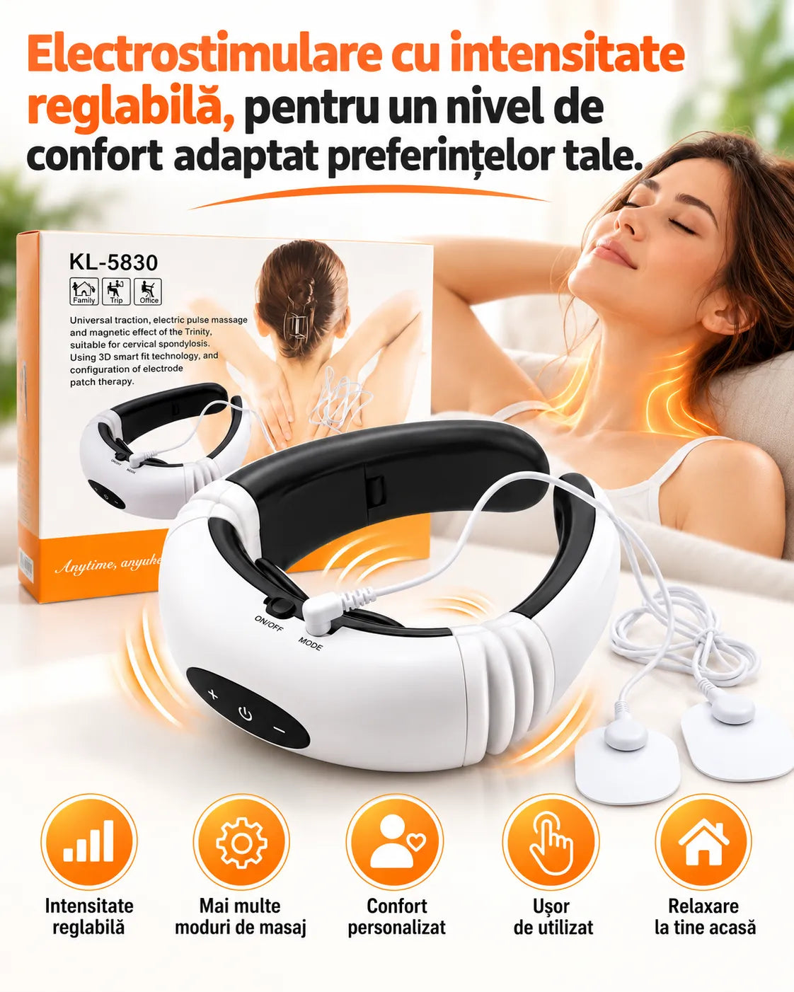 Aparat de Masaj Cervical cu Electrostimulare