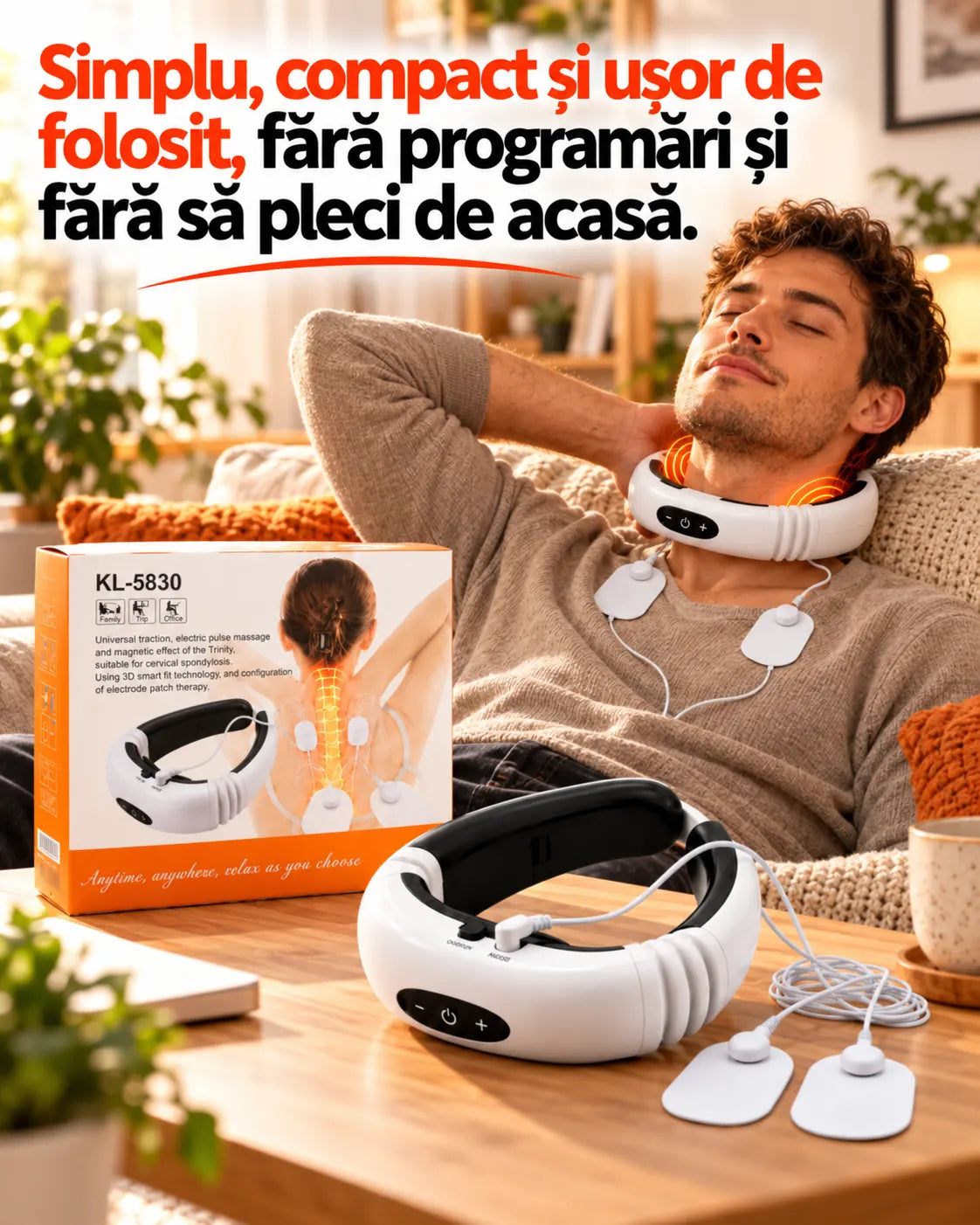 Aparat de Masaj Cervical cu Electrostimulare