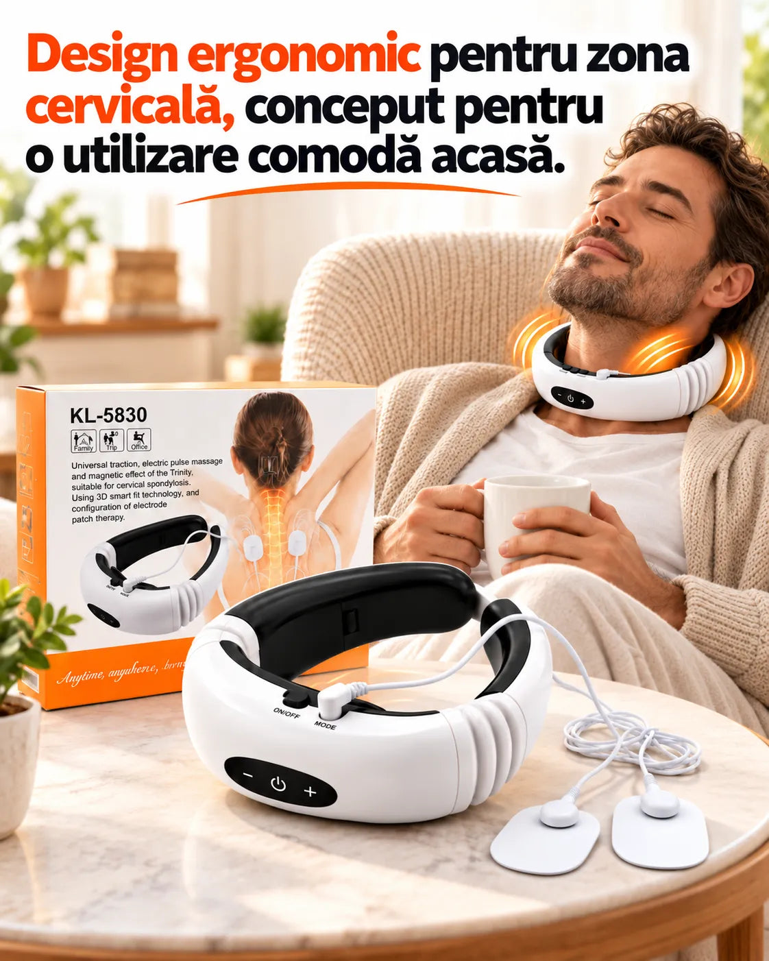 Aparat de Masaj Cervical cu Electrostimulare