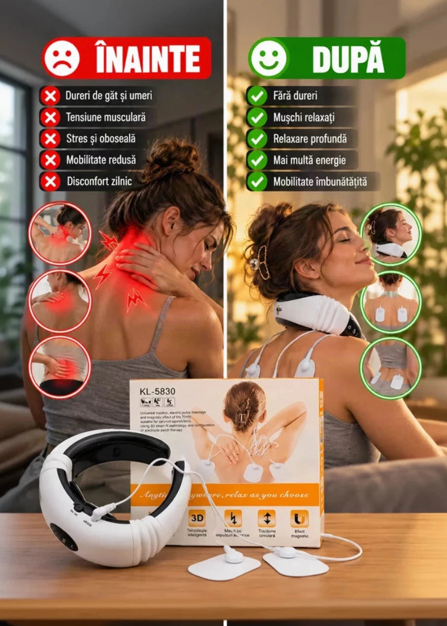 Aparat de Masaj Cervical cu Electrostimulare